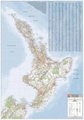 $27.90 • Buy (FOLDED) MAP OF NEW ZEALAND NORTH ISLAND (70x100cm) POSTER TRAVEL CARAVAN CAMPER
