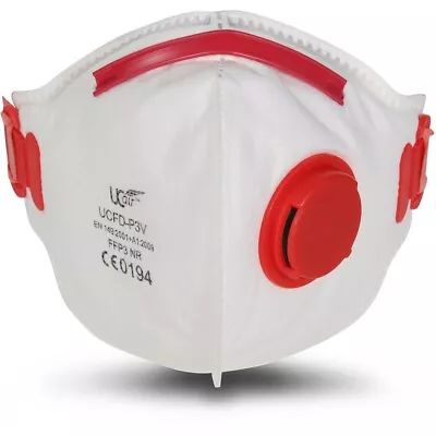 Dust Mask Respirator FFP3 Valved UC AIR UCFD-P3V Fold Flat Particulate - 1 Mask • £2.99