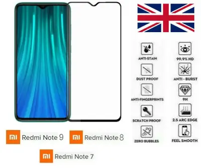 For Xiaomi Redmi Note 9 Note 8 Full 3D Tempered Glass 9H Screen Protector Cover • £3.45