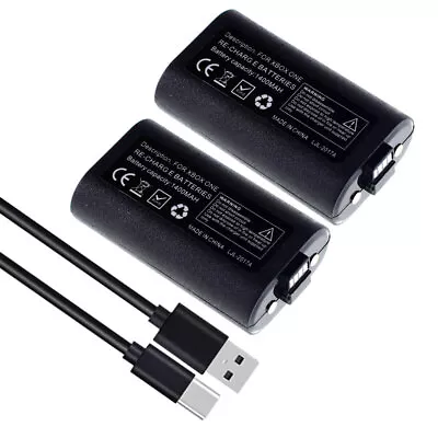 Rechargeable Battery 2 Pack For XBox Series X/S Controller & USB-C Charger Cable • $19.79