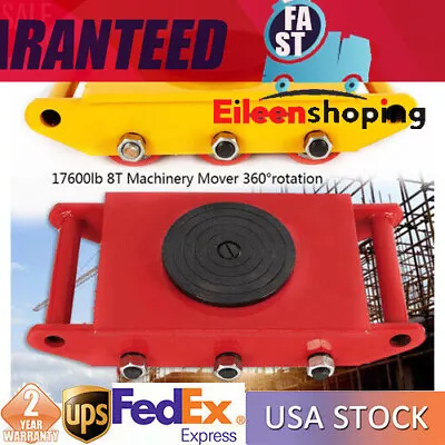 8 T Machinery Mover Heavy Machine 360°Rotation Dolly Moving Equipment 17600LBS • $59.85