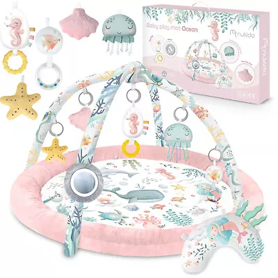 Nukido Ocean Interactive Educational Baby Play Mat 2-in-1 Sensory Mat Toy Mirror • £37.99