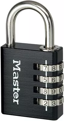 Master Lock 7640EURDBLKCC Combination Padlock In Aluminium Black 4 X 7.8 X 1. • £11.36