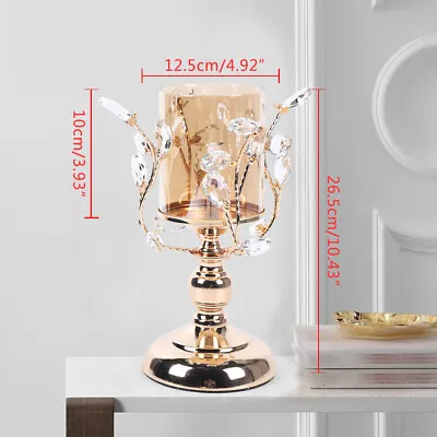 $37.61 • Buy European Romantic Crystal Candle Holder Flowering Branch Shape Glass Cover New