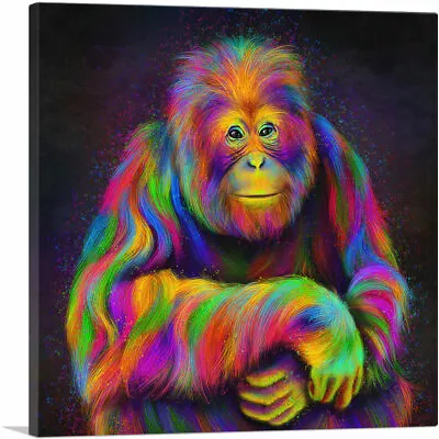 ARTCANVAS Orangutan Bornean Rainforest Ape Monkey Canvas Art Print • $169.99