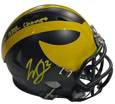 Will Johnson Signed Michigan Inscribed 23 Champs Mini Helmet Beckett Witness Coa • $149.99