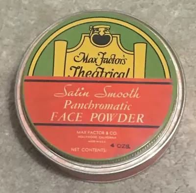 Vntg 1929 Max Factor Hollywood Satin Smooth Face Powder Tin Litho & Paper Label • $29.99