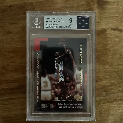 1999 Upper Deck Michael Jordan Career BGS 9 Jersey Patch UNC Tar Heels • $60