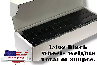 1 Box 1/4 Oz Black Wheel Weights Stick-on Adhesive Tape  Lead-free 360pcs • $20.99