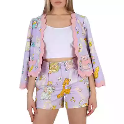 Moschino Ladies Purple Circus Print Cady Blazer Jacket Brand Size 42 (US Size • $383.90