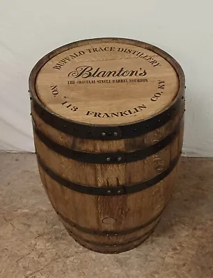 Whiskey Barrel Blanton's Bourbon Logo-Sanded & Finished-FREE SHIPPING • $485