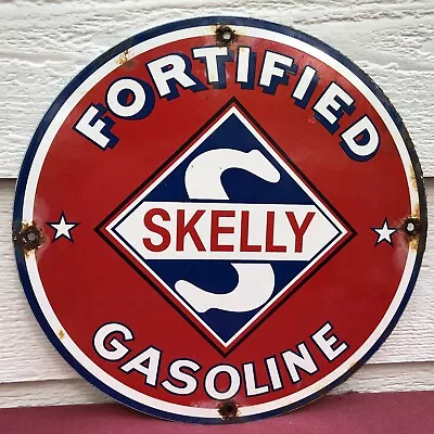 Vintage Skelly Gasoline Porcelain Gas Motor Oil Service Station Pump Plate • $29.99