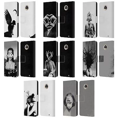 Official Louijoverart Black And White Leather Book Case For Motorola Phones • $22.95