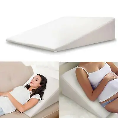 £15.95 • Buy Large Wedge Pillow Memory Foam Back Support Pillow Acid Reflux Raised Bed Pillow