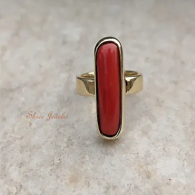 Natural Certified Red Coral Astrogical Ring Handmade RingFor Men And Women • $49.99