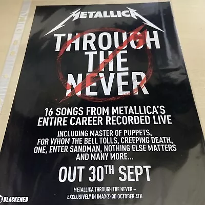 Metallica  Through The Never  Original Advert/ Poster/clipping • $6.22