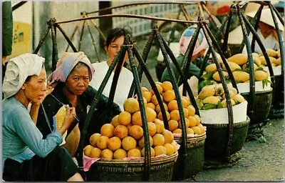 Vintage 1960s VIETNAM Postcard  Women Selling Produce In Saigon Market  Unused • $5.62