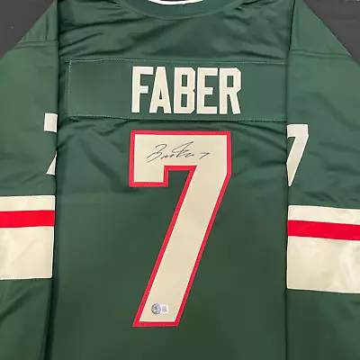 Brock Faber Autographed Green Pro-Style Jersey Minnesota Wild Beckett • $199.99