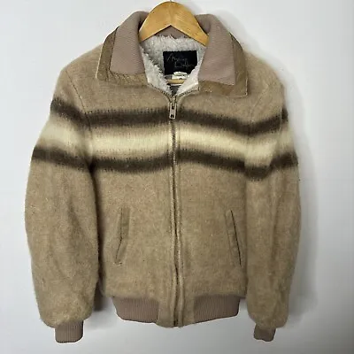 Vintage Mario Delfino Men 38 S Icelandic Wool Sherpa Lined Sweater Jacket • $49