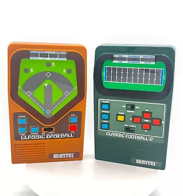 Vintage 2001 Mattel Classic Baseball 2002 Classic Football 2 Handheld Game WORKS • $36.99