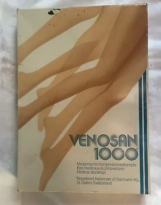 Venosan 1000 Nude Compression Leg Medical Stockings NIB Open Toe Large A-G Tan • $16.99