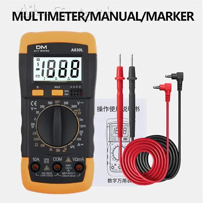 Digital Multimeter Voltmeter A830L AC DC Ammeter Ohmmeter Volt Meter Tester Ohm • £7.73