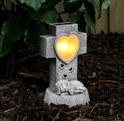 Festive Lights Memorial Gravestone - Dog - Solar Powered- Warm White Led -  • £12