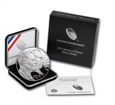 2015-w Silver Commemorative $1 ✪ March Of Dimes ✪ Proof Bu Coa Ogp ◢trusted◣ • $34.95
