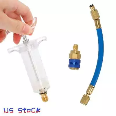 A/C AC Oil And Dye Injector With R-134a Snap Quick Coupler 1/4  SAE Connector • $10.71