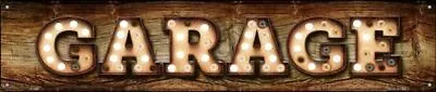 Garage Bulb Looking Letters Metal Street Sign 5  X 24  Wall Decor - DS • $29.95