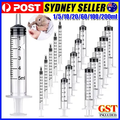 10/100xSyringes 1ml 5ml 10ml 20ml Plastic Disposable Syringe Tube Funnel • $79.89