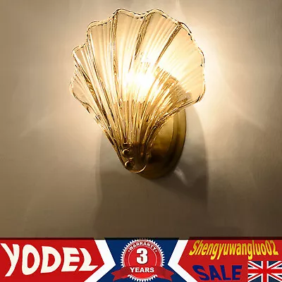Modern Glass Sea Shell Shade Porch Wall Light Porch Wall Sconce Indoor Wall Lamp • £36.78
