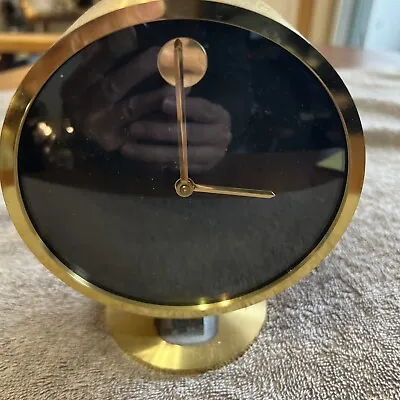 Vintage Howard Miller Nathan George Horwitt Brass Museum Desk Clock Movado MCM • $49.98