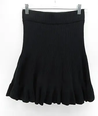 Free People Skirt Women Small Black A-Line Pull On Peplum Knit Boho Preppy • $13.99
