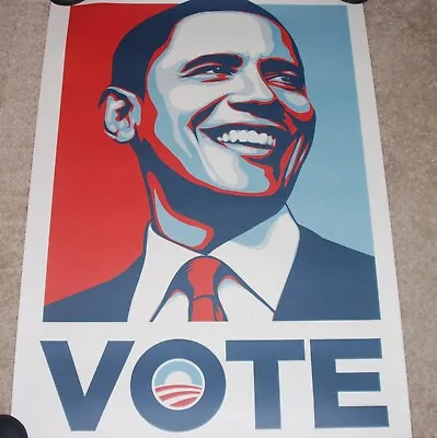 Shepard Fairey VOTE Print Barack Obama Political Art Poster Numbered W Receipt • $400