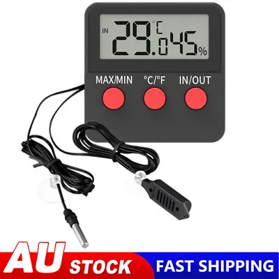 Digital Thermometer Hygrometer Humidity Meters W/ Probe For Egg Incubator AU • $18.15