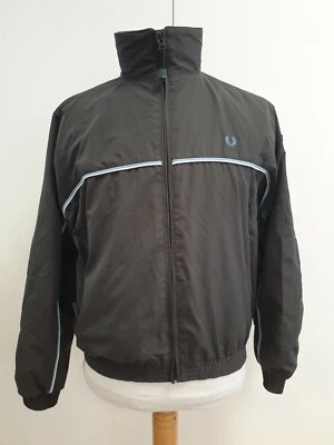 £26.39 • Buy J433 Womens Fred Perry Green Blue White Striped Bomber Harrington Jacket Uk 12