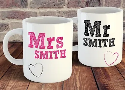 Personalised Mr And Mrs Mug Gift Set HIS HER Couples Wedding Anniversary Gift  • £12.20
