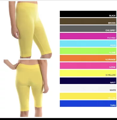 MOPAS LADIES NYLON 19  LEGGINGS ONE SIZE RN 65914 LG005 Yellow Knee Bicycle • $2.39