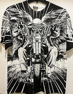 Miami Ink Men's Biker With Wings T-shirt - White Color Miami Ink T-Shirt -New • $24.99