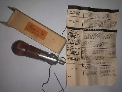 Vintage C.S. Osborne Automatic Awl #413 Leather Sewing Tool Made In USA • $25