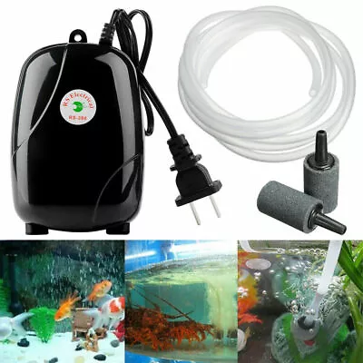 For 300 Gallon 5W Silent Air Pump Large Aquarium Fish Tank Hydroponic 2 Outlets • $14.25