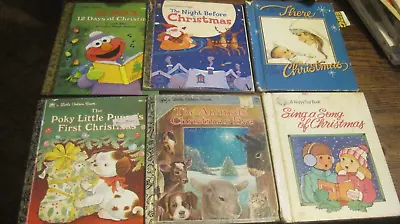 A Little Golden Book LOT 6 XMAS BKS-Animals Christmas Eve/POKEY/ELMOS/NIGHT BEFO • $8.99