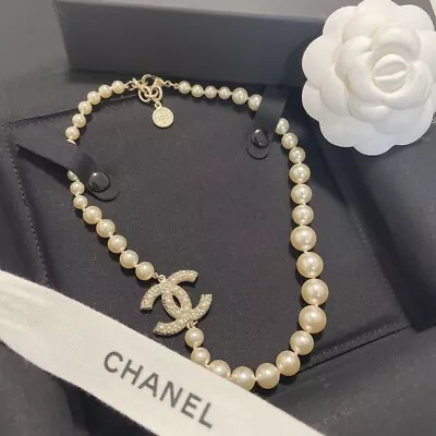 CHANEL Chanel Necklace Pearl CC 100th Anniversary 44cm W/Box Limited RARE • £1583.21