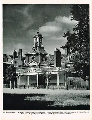 Kensington Palace Clock Tower London Vintage Picture Old Print 1956 CLPBOL3#65 • £3.49