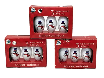 3 Sets Vtg 1996  Snowman  Christmas C9 Replacement 7 Watt Light Bulbs - 9 Bulbs • $9.99