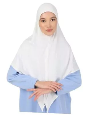 Zippered Instant Hijab For Women Muslim Prayer Scarf Long Turban Girls Cream • $24.46