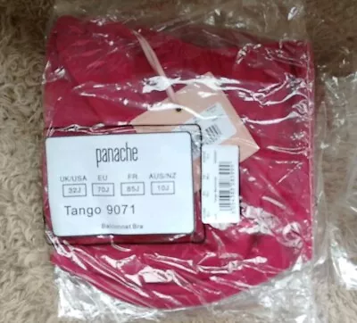 Garnet Red Panache Tango 32J Wired Non-Padded Balcony Balconnet Bra 9071 • £18.95