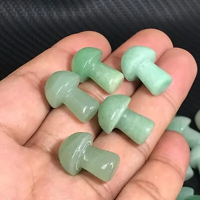 10pc Natural Green Aventurine Mushroom Quartz Crystal Reiki Healing Gem Random • $5