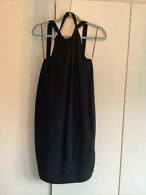 £25 • Buy Zara Halter Neck Backless Dress Black Size L BNWT Fully Lined LBD